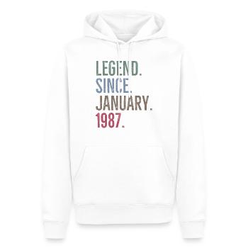 Legend Since January 1987 - Men’s Premium Organic Hoodie - white - Front - Nico (187cm)