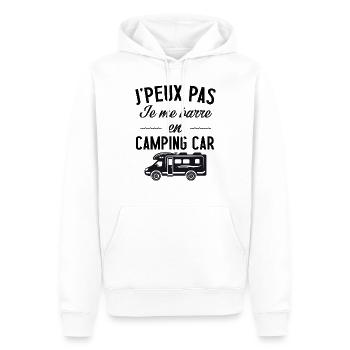 Je peux pas je me barre en camping car - Sweat à capuche Premium bio Homme - blanc - Devant - Nico (187cm)