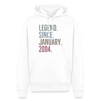 Legend Since January 2004 - Men’s Premium Organic Hoodie - white - Front - Nico (187cm)