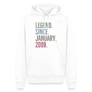 Legend Since January 2009 - Men’s Premium Organic Hoodie - white - Front - Nico (187cm)