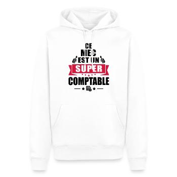 ce mec est un super Comptable - Sweat à capuche Premium bio Homme - blanc - Devant - Nico (187cm)