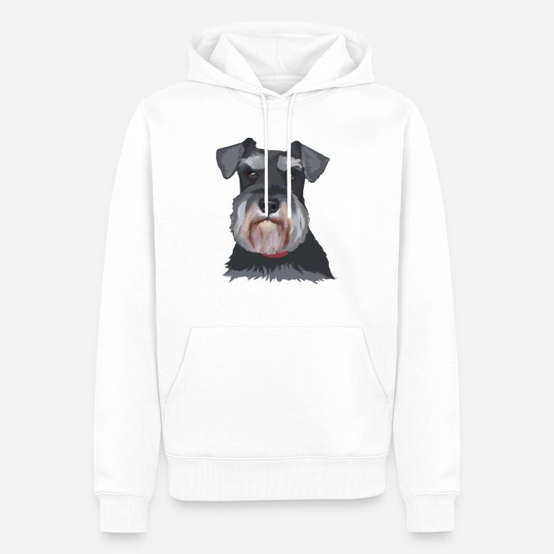 Schnauzer Illustration Geschenkidee Hundebesitzer - Männer Premium Bio Hoodie - Weiß