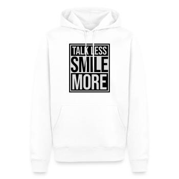 talk less smile more - Men’s Premium Organic Hoodie - white - Front - Nico (187cm)