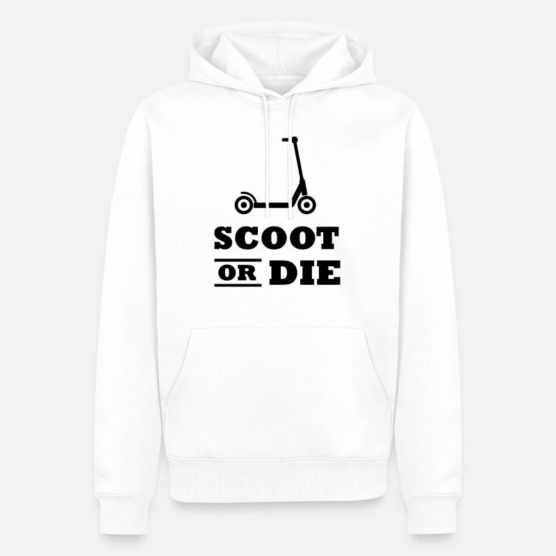 E-Scooter E-Roller Scooter - Männer Premium Bio Hoodie - Weiß