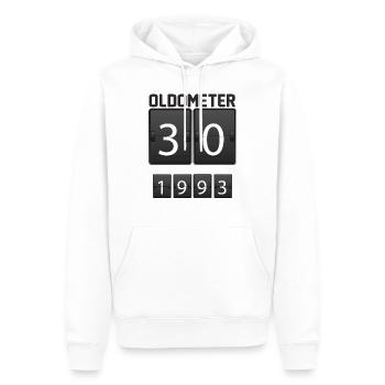 Oldomètre 30e anniversaire cadeau - Sweat à capuche Premium bio Homme - blanc - Devant - Nico (187cm)