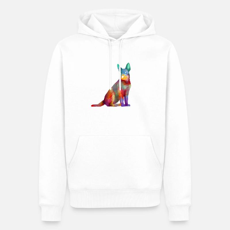 Bouvier australien - Sweat à capuche Premium bio Homme - blanc
