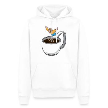 coffee dive - Männer Premium Bio Hoodie - Weiß - Vorne - Nico (187cm)