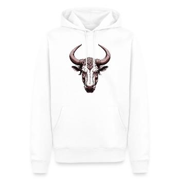 Taureau - Sweat à capuche Premium bio Homme - blanc - Devant - Nico (187cm)