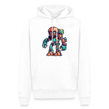Roboter in bunt in futuristischer Rüstung - Männer Premium Bio Hoodie - Weiß - Vorne - Nico (187cm)
