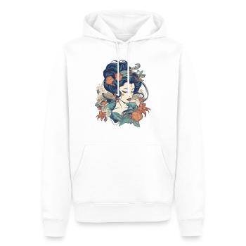 Femme rétro - Sweat à capuche Premium bio Homme - blanc - Devant - Nico (187cm)