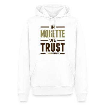 In Mogette we trust - Sweat à capuche Premium bio Homme - blanc - Devant - Nico (187cm)