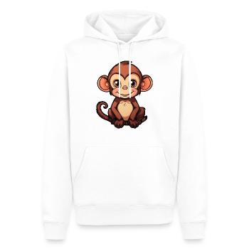 cute little monkey - Men’s Premium Organic Hoodie - white - Front - Nico (187cm)