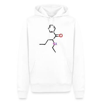 Frau glücklich mit Tattoo und Geschenk. - Männer Premium Bio Hoodie - Weiß - Vorne - Nico (187cm)