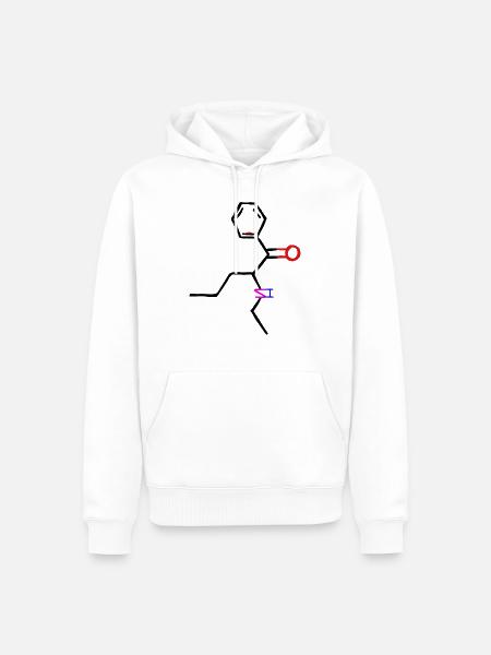 Frau glücklich mit Tattoo und Geschenk. - Männer Premium Bio Hoodie - Weiß