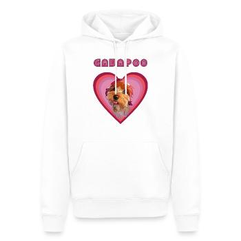 Cœur de Cavapoo (Prune) - Sweat à capuche Premium bio Homme - blanc - Devant - Nico (187cm)