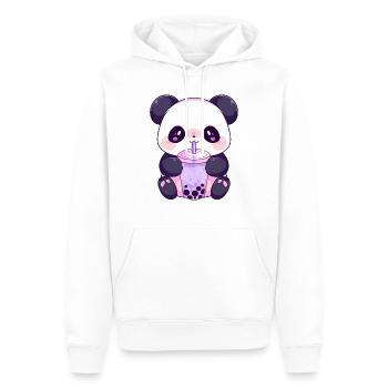 Kawaii Panda Bubble tea boba tea - Sweat à capuche Premium bio Homme - blanc - Devant - Nico (187cm)