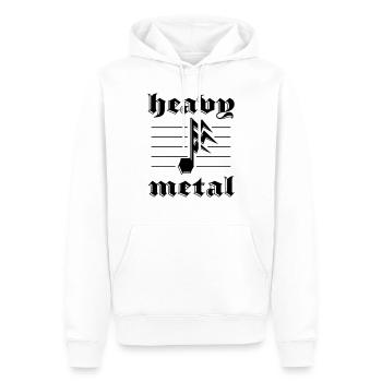 Heavy Metal Sticker Blitznote - Männer Premium Bio Hoodie - Weiß - Vorne - Nico (187cm)