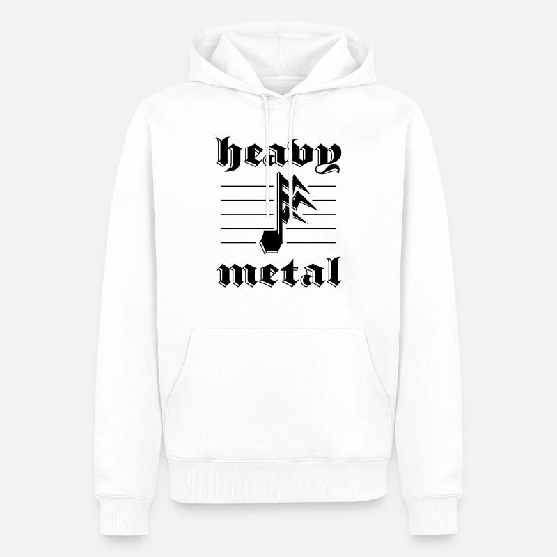 Heavy Metal Sticker Blitznote - Männer Premium Bio Hoodie - Weiß