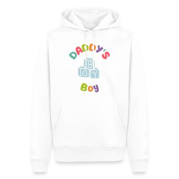 Daddys Boy Blöcke - Männer Premium Bio Hoodie - Weiß - Vorne - Nico (187cm)