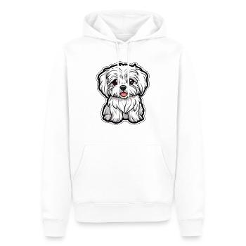 Süßer Malteser Welpe Kleiner niedlicher Hund weiß - Männer Premium Bio Hoodie - Weiß - Vorne - Nico (187cm)