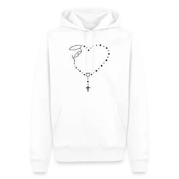 Vierge Marie Jésus Bible Religion chrétienne Madone - Sweat à capuche Premium bio Homme - blanc - Devant - Nico (187cm)
