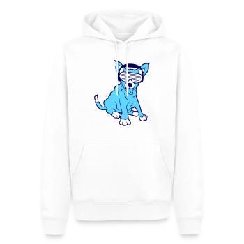 DJ chien animal de compagnie courageux chien mignon fêtard animal - Sweat à capuche Premium bio Homme - blanc - Devant - Nico (187cm)