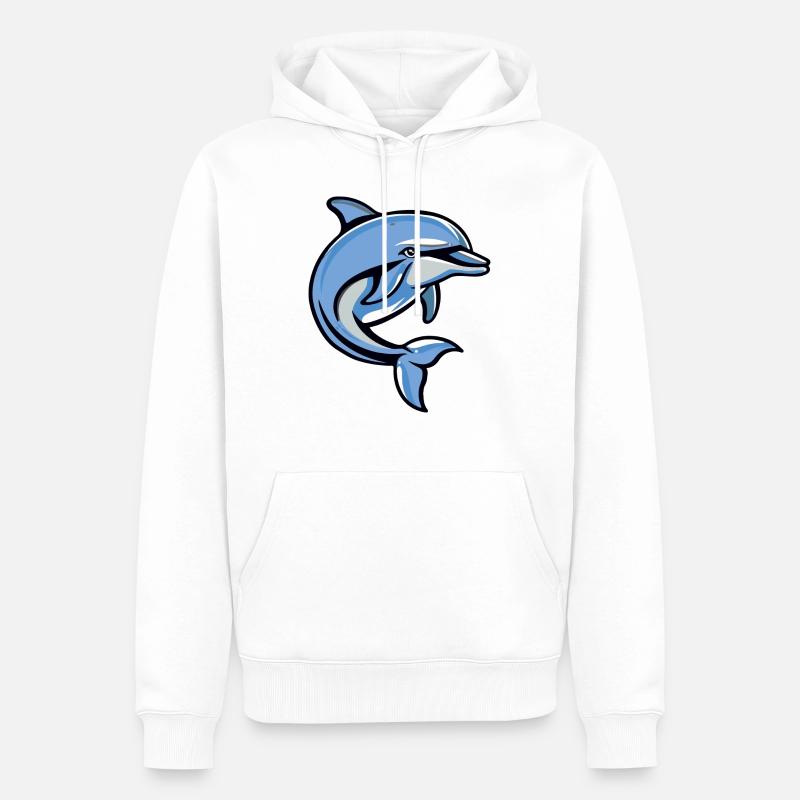 delfin comic - Männer Premium Bio Hoodie - Weiß
