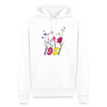 Geburtsjahr 1951 Wildblumen - Männer Premium Bio Hoodie - Weiß - Vorne - Nico (187cm)