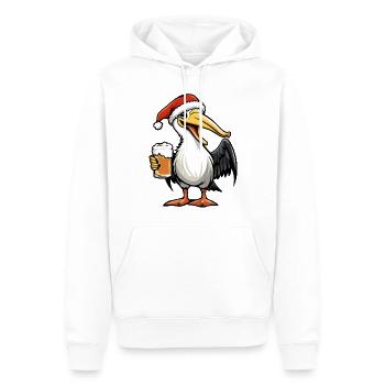Pelikan Vogel Weihnachten Bier - Männer Premium Bio Hoodie - Weiß - Vorne - Nico (187cm)