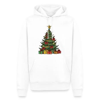 Sapin Noël - Sweat à capuche Premium bio Homme - blanc - Devant - Nico (187cm)