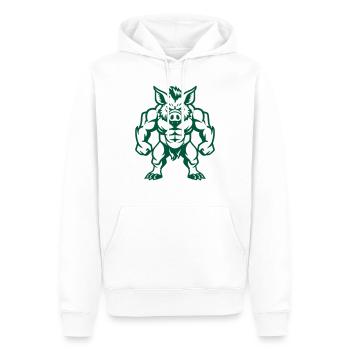 Bande dessinée Sanglier - Sweat à capuche Premium bio Homme - blanc - Devant - Nico (187cm)