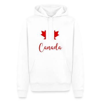 Canada Canada Feuille d’érable - Sweat à capuche Premium bio Homme - blanc - Devant - Nico (187cm)