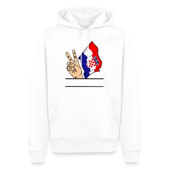 Flagge Kroatien Friedenszeichen Textraum - Männer Premium Bio Hoodie - Weiß - Vorne - Nico (187cm)