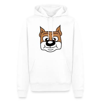 Visage de chien Petit Tête d’animal de compagnie Mignon - Sweat à capuche Premium bio Homme - blanc - Devant - Nico (187cm)