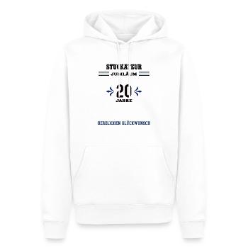 Stuckateur 20 Jahre Jubiläum zwanzig jähriges Jubi - Männer Premium Bio Hoodie - Weiß - Vorne - Nico (187cm)