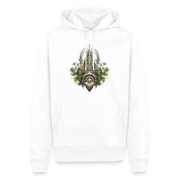 Armoiries du château - Sweat à capuche Premium bio Homme - blanc - Devant - Nico (187cm)