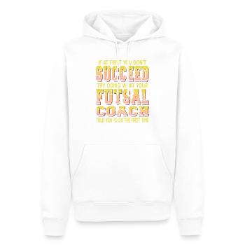 Écoutez la citation amusante de votre entraîneur de futsal - Sweat à capuche Premium bio Homme - blanc - Devant - Nico (187cm)