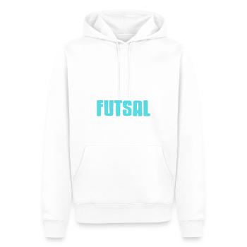 My Dad Will Kick Your Ass at Futsal Funny Pride - Männer Premium Bio Hoodie - Weiß - Vorne - Nico (187cm)