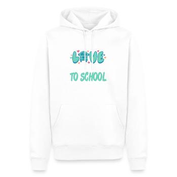 I Just Enjoy Going Back to School - Männer Premium Bio Hoodie - Weiß - Vorne - Nico (187cm)