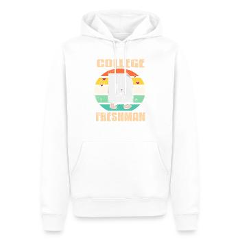 Retro College Freshman Humor Vibe - Männer Premium Bio Hoodie - Weiß - Vorne - Nico (187cm)