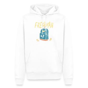 Freshman Cartoon Backpack Character Fun - Men’s Premium Organic Hoodie - white - Front - Nico (187cm)