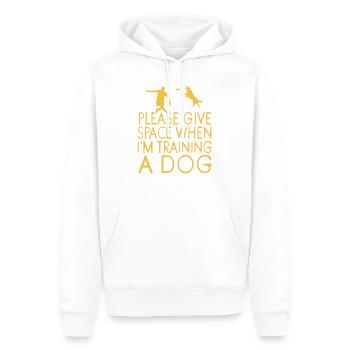 Donner de l’espace quand je m’entraîne à un frisbee pour chien Humour - Sweat à capuche Premium bio Homme - blanc - Devant - Nico (187cm)