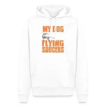 Mon chien attraper soucoupes volantes Disque drôle Chien Humour - Sweat à capuche Premium bio Homme - blanc - Devant - Nico (187cm)
