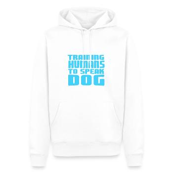 Training Humans To Speak Dog Funny Pet Obedience - Men’s Premium Organic Hoodie - white - Front - Nico (187cm)