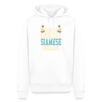 World's Coolest Siamese Cat Dad - Männer Premium Bio Hoodie - Weiß - Vorne - Nico (187cm)