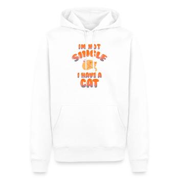 Je ne suis pas célibataire J’ai un chat Drôle Citation d’amour pour animaux de compagnie - Sweat à capuche Premium bio Homme - blanc - Devant - Nico (187cm)