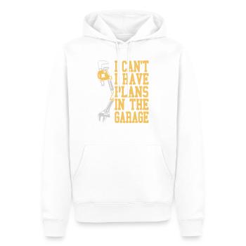 I Can’t Have Plans Garage Time Wrench Life - Männer Premium Bio Hoodie - Weiß - Vorne - Nico (187cm)