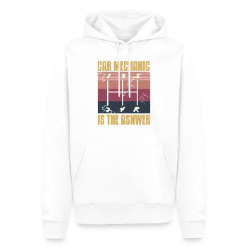 Car Mechanic Is the Answer Manual Gear Humor - Men’s Premium Organic Hoodie - white - Front - Nico (187cm)