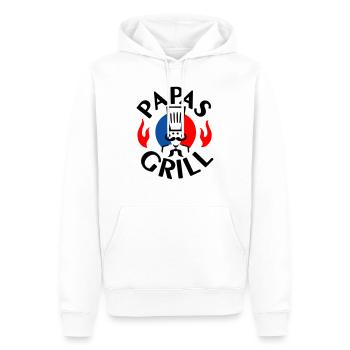 Papas Grill - 3farb - Männer Premium Bio Hoodie - Weiß - Vorne - Nico (187cm)