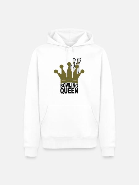 bowling queen - Men’s Premium Organic Hoodie - white